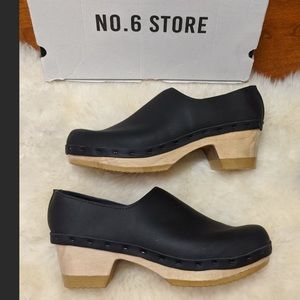 No.6 Ashby clogs size 39, black mid-heel